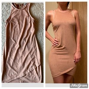 Tan velvet dress